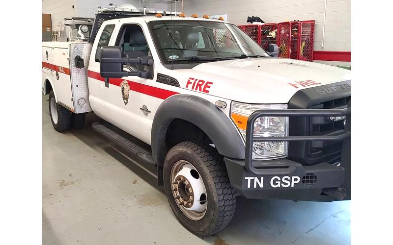 Submitted photo.  Great Smoky Mountains National Park donated a surplus brush truck to Bryson City Fire Department.