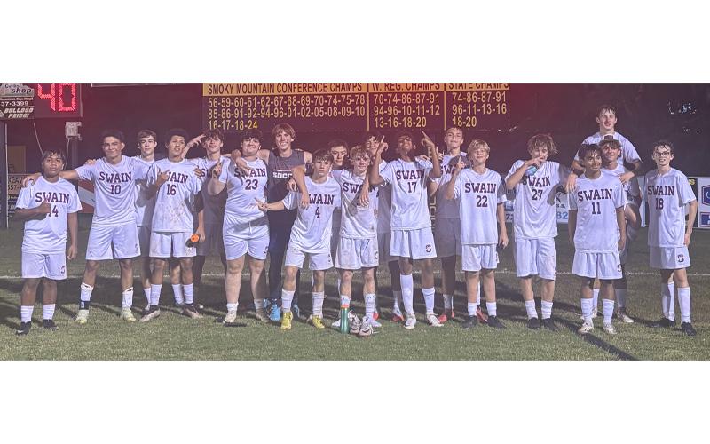 Submitted photo.  The Maroon Devils celebrate a win over the Tri-County Jaguars.