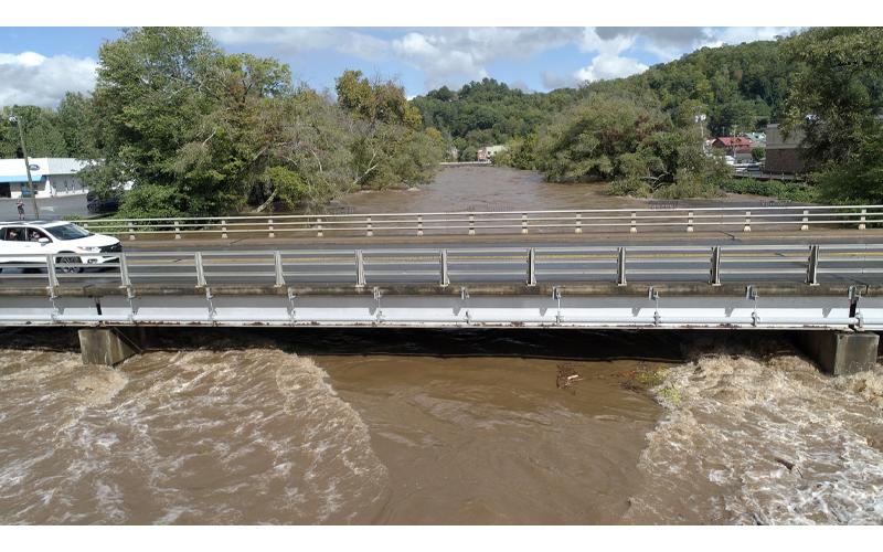 Photo/Kent Maxey. Flooding in Bryson City in 2024 qualified the town for two grants aimed at improving drinking water and wastewater management.