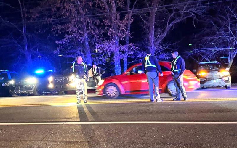 Submitted photo.  Swain County Sheriff’s Office deputies and Bryson City police officers out full force, assisted by Cherokee Indian Police Department, North Carolina State Highway Patrol, North Carolina State Bureau of Investigation Dec. 31.