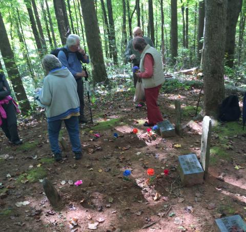 Association members at Wiggins Cemetery