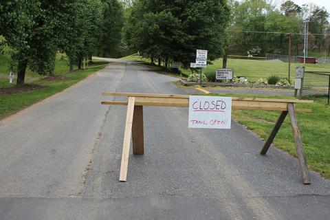 The walking trail at the rec park is open again