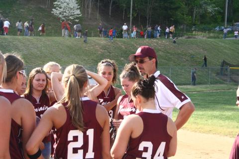 Toby with softball team players