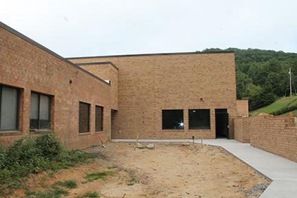 An exterior view of the two-story new STEM classrooms