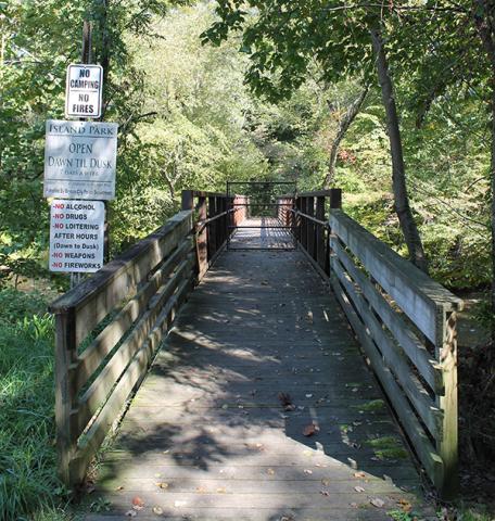 The gate to Island Park has been closed since February