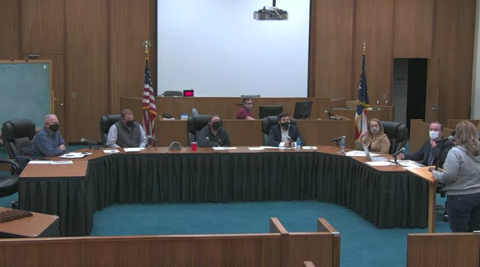 Swain County Board of Education held a special called meeting on Wednesday, Dec. 9 with the spring schedule decision on the agenda. Above, the board, along with the superintendent, hears from Swain County Health Director Alison Cochran. 