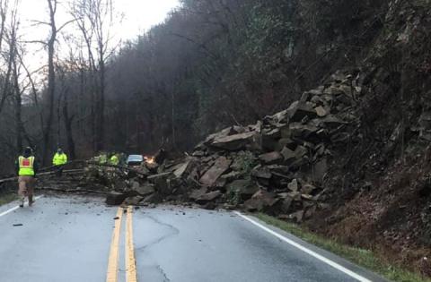 US 74 through the Nantahala Gorge saw more than its fair share of landslides this year