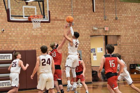 Maroon Devil takes a shot at the basket