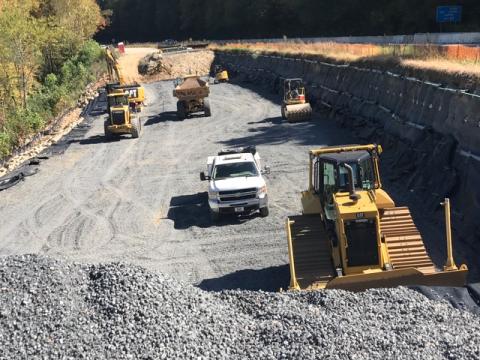 Work to repair a section of US 74 where a spring underground had caused a slow landslide continues. NCDOT said the contractor is now beginning with the fill and the work should be finished in May. 