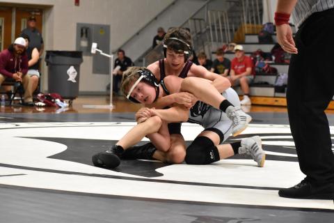 Maroon Devil Kale Stephenson (Middle School, weight class 106)