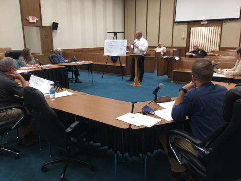 The board hears Preston Kendall from Ingles talk about plans for the new store