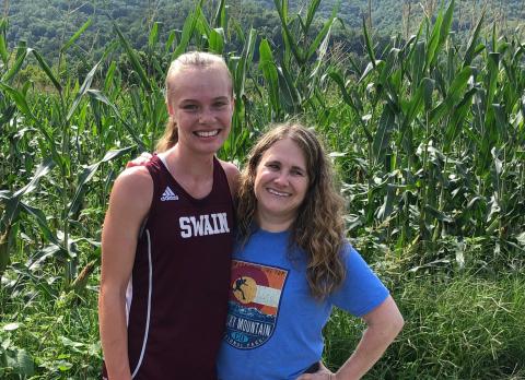 Freshman Arizona Blankenship won her first varsity meet and beat the 30 year record, set by Wendy Trehern (Meyers) in 1990. 