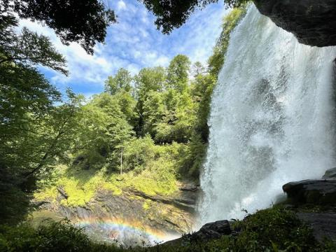 Dry falls with a rainbow