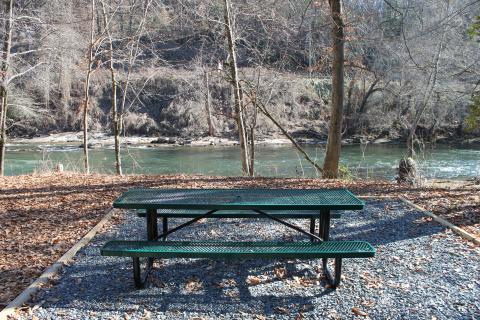 the town installed three new metal picnic tables at the park