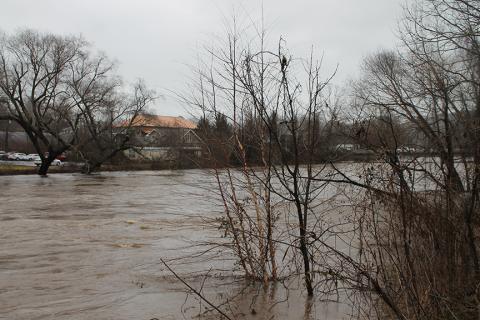 The Tuckasegee River was at 10.5 feet at 8:45 a.m. Friday morning