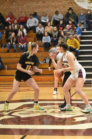 Lady Devil Savana Smith faces off against Murphy’s Toren Rogers at the SMC tournament on Monday.