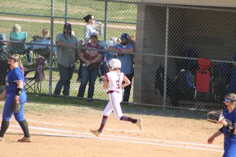 Junior Hannah Shuler sprints toward first base after a hit against Hiwassee Dam last Tuesday.