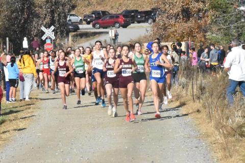 The Lady Devils lead the pack at the start of the regionals competition held this past Saturday at Kituwah. The team took the win and will travel to state this weekend.