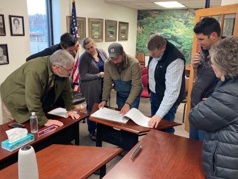NCDOT engineers show Bryson aldermen the improvement plans.