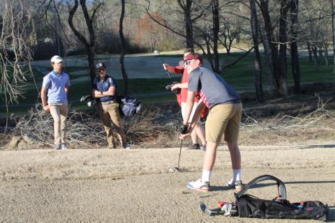 Sophomore James Potts played in the Maroon Devils golf game at Smoky Mountain Country Club on Tuesday, March 7.