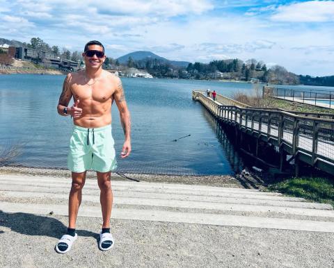 Kallup McCoy is pictured after a run in the mountains recently. He will compete at the Boston Marathon April 17.