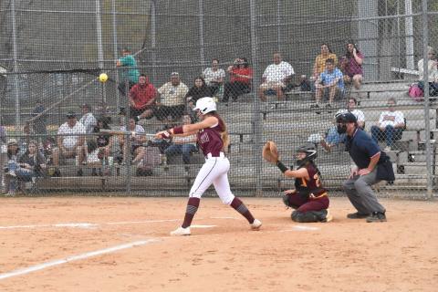 Haileigh Woodard is at the mound in a recent game.