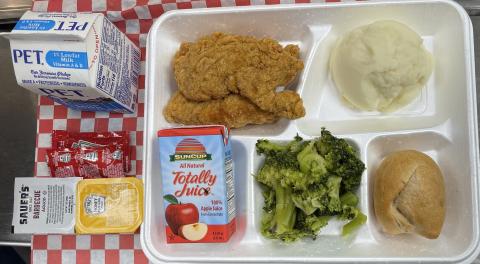 A lunch at Swain County High School, which will be free for students under the newly adopted CEP program this coming year.