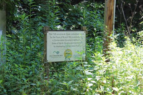 The Lands Creek dam, reservoir and surrounding property is in a conservation easement. 