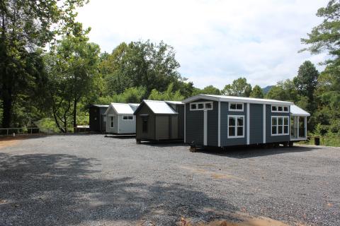 Larry Griffin /SMT The tiny homes on Highway 19 adjacent to the bus garage are owned by a new company called River’s Rest