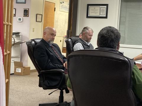 John Henning Jr. is pictured at the Bryson City Town Board of Aldermen meeting Tuesday evening.