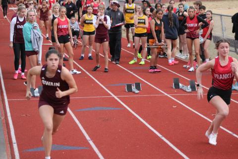 Marlee Hicks runs at the track & field meet at Swain County High that took place Nov. 15.