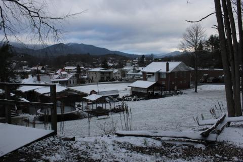 Downtown Bryson City was covered in a dusting of snow Wednesday, Jan. 10 morning following heavy rains and high winds Tuesday.