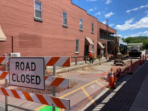 A section of Island Street off Everett Street is closed for utility work.
