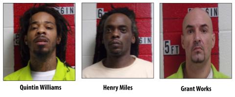 Three men were arrested and charged with trafficking