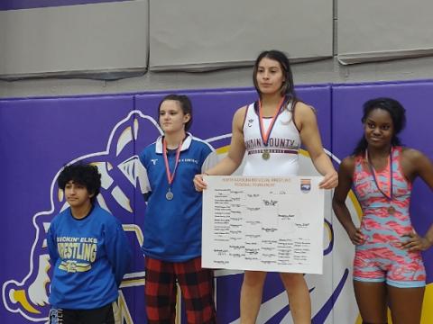 Lady Devil senior Tasia Neadeau is the Regional Champion in the 126-pound class. 