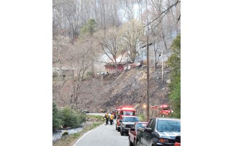 Photo/Charles Bryson. Fire crews work around the clock to contain the wildfire across Alarka Tuesday, March 25. As of 11 a.m. Wednesday, the fire had spread approximately 1,000 acres with 0% containment.