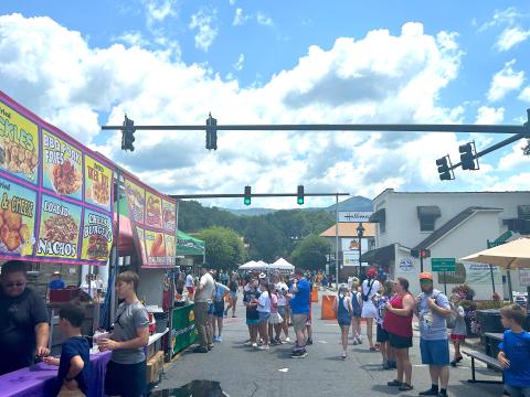 Photo/Monica Brown. Town is packed in celebration of Bryson City Freedom Fest. Friday, July 4. There were fireworks, bands, bouncy houses, vendor booths to entertain people of all ages from all walks of life. 