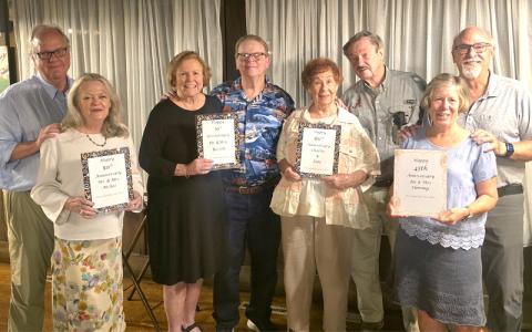 SMT photo/Sara Eisinger.  The Fryemont Inn plays a monumental role in the lives of these four couples, Luke and Terry McBee, Mike and Honey Burrell, Charles and Sarah Jane Rice, and Joe and Lucy Fleming, as they celebrate their anniversaries. 