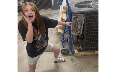 Photo/Susann McWhorter.  Ashlyn Brown, Swain Academy student, tours Oconaluftee Job Corps in Sept. 