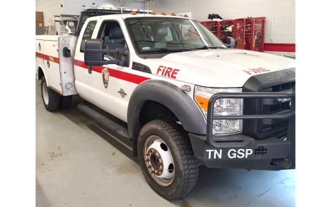 Submitted photo.  Great Smoky Mountains National Park donated a surplus brush truck to Bryson City Fire Department.