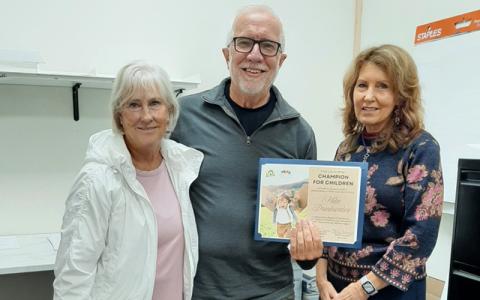 Submitted Photo.  Freda Drinkwater (left to right), Mike Drinkwater and Janice Edgerton, Executive Director of Region A Partnership for Children Oct. 29. 