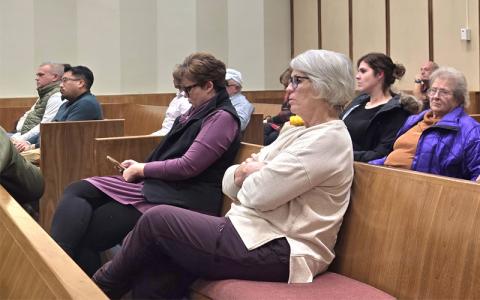 SMT photo/Sara Eisinger.  County residents attend a regular commission meeting Dec. 16. 
