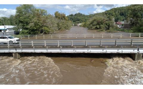 Photo/Kent Maxey. Flooding in Bryson City in 2024 qualified the town for two grants aimed at improving drinking water and wastewater management. 