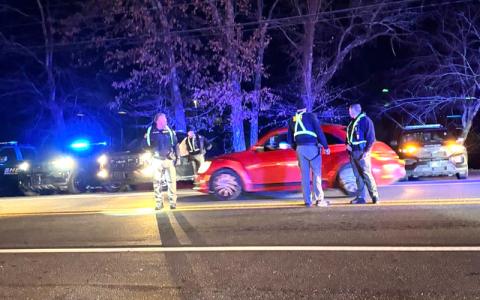 Submitted photo.  Swain County Sheriff’s Office deputies and Bryson City police officers out full force, assisted by Cherokee Indian Police Department, North Carolina State Highway Patrol, North Carolina State Bureau of Investigation Dec. 31. 
