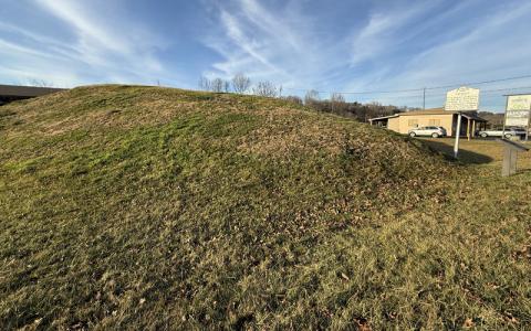 Press photo/Mia Overton.  The Noquisiyi Mound pictured on Jan. 5 in East Franklin. “It’s a really meaningful moment for us, and I can’t wait to see where the collaboration and the future partnership of Noquisiyi goes from here,” said Angelina Jumper on the Franklin Town Council’s vote authorizing the mound be returned to the EBCI.