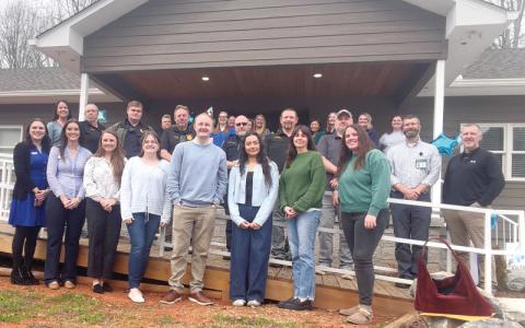 Submitted photo.  Members of the AWAKE Board of Directors, Bryson City Police Department, Swain County Sheriff’s Office and the Department of Social Services celebrate AWAKE’s grand opening March 2.