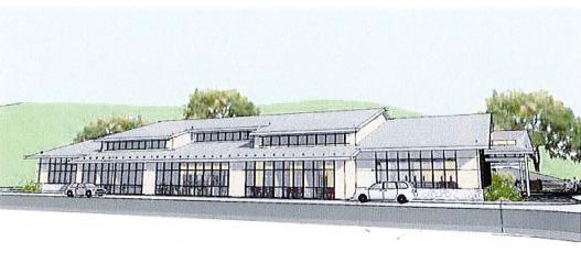 This drawing represents the latest rendition by architect Keith Hargrove for new construction of the Marianna Black Library on Fontana Road. 