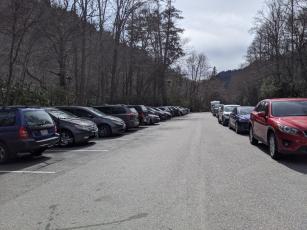 Alum Cave Trail parking on Sunday March 22