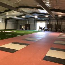 weights area and turf