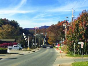 Utility improvements were being conducted on lines at Slope and Bryson Walk last week. 